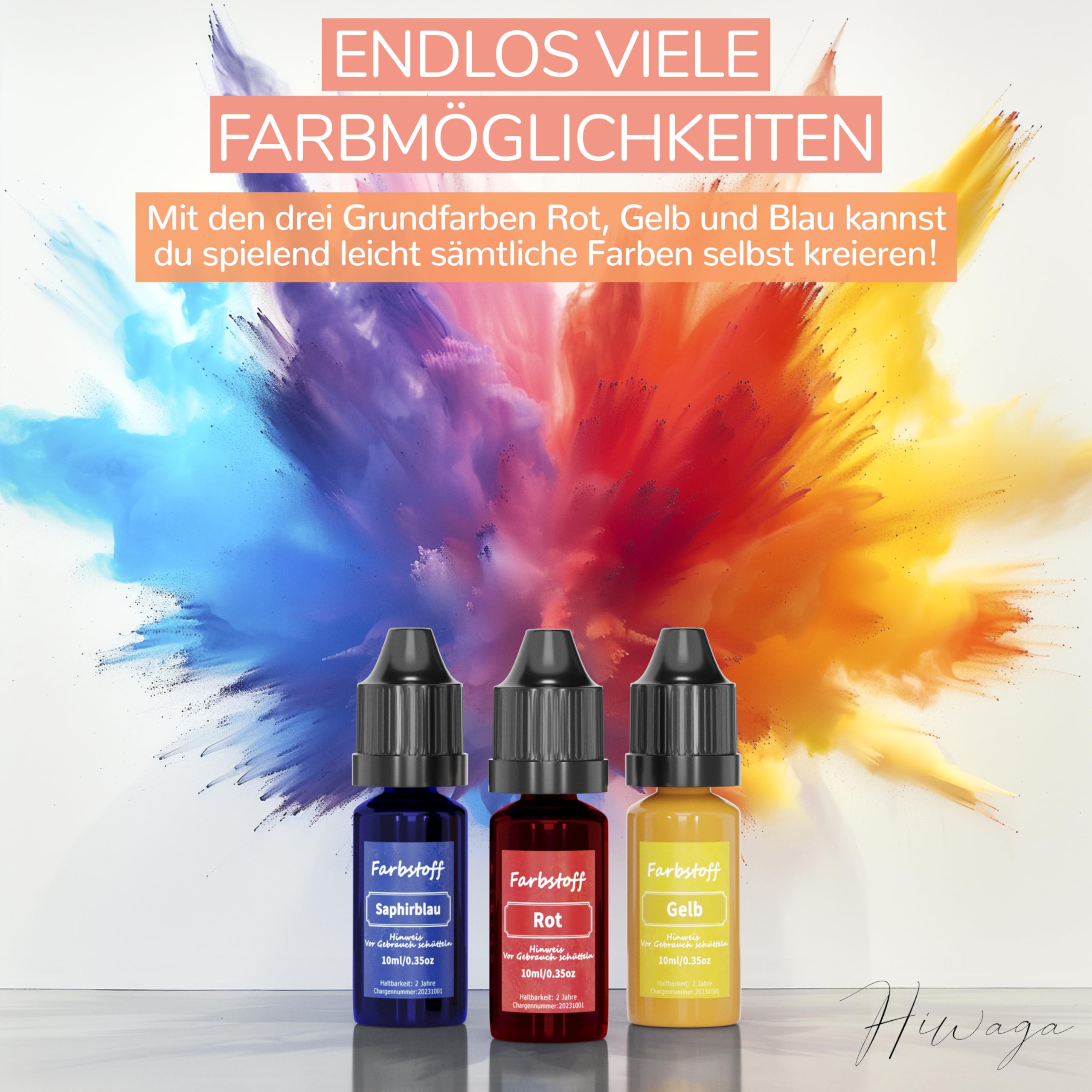 Hiwaga DIY Seifen selber machen Set für Erwachsene, Starterkit für kreative Seifenherstellung, Seife selber machen Set Erwachsene, Komplettset inkl. Rohseifen, Farben, Duftöle und Silikonform