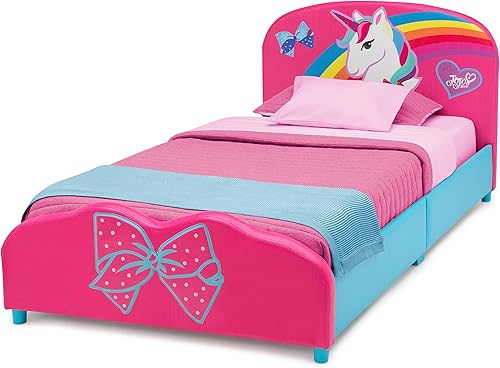 Miniatura 5 de Delta Children JoJo Siwa Snooze - Cama individual tapizada, colchón de espuma viscoelástica de 6 pulgadas (cama individual)