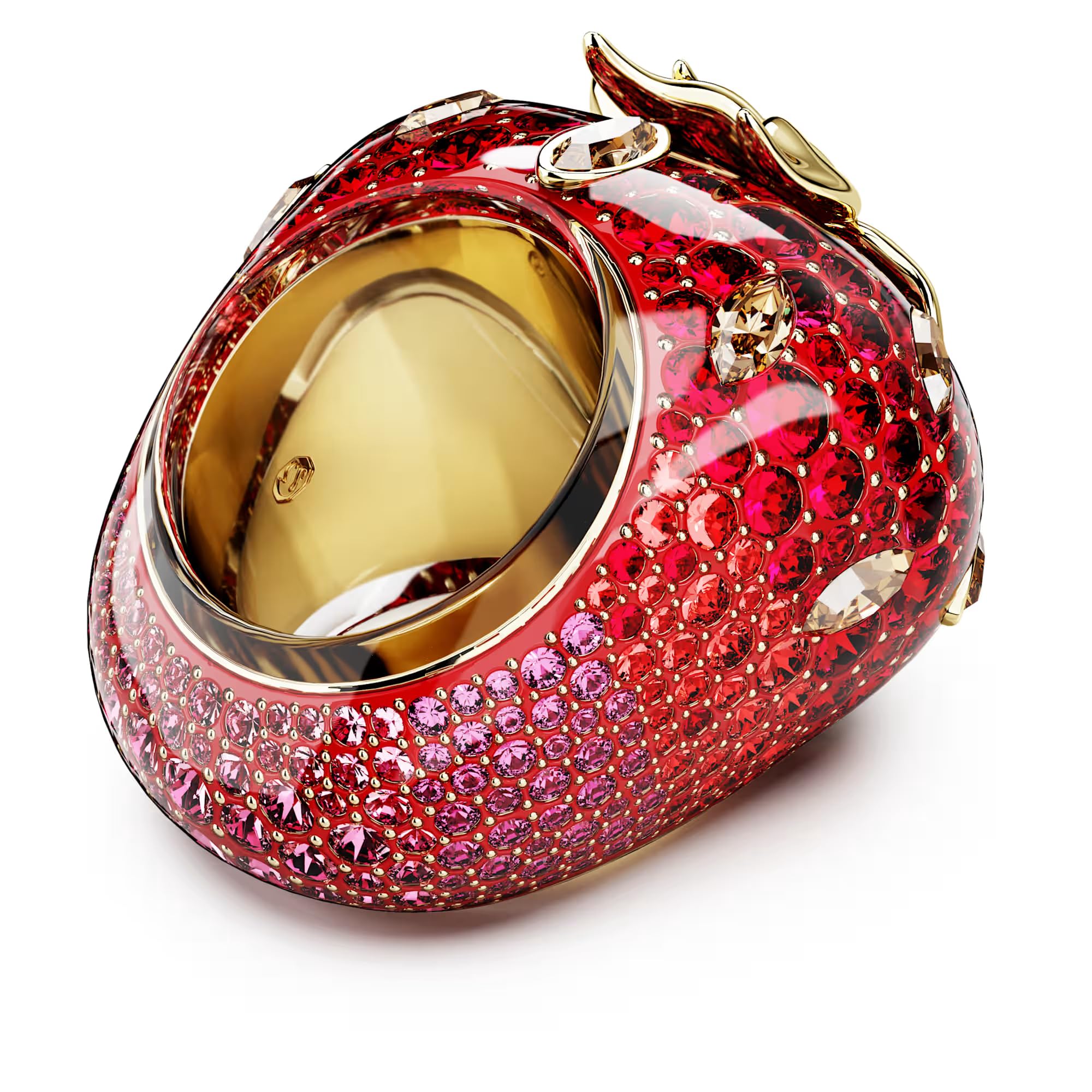 Swarovski Idyllia Ring, gemischter Schnitt, Erdbeere, Rot, vergoldet, Größe 58