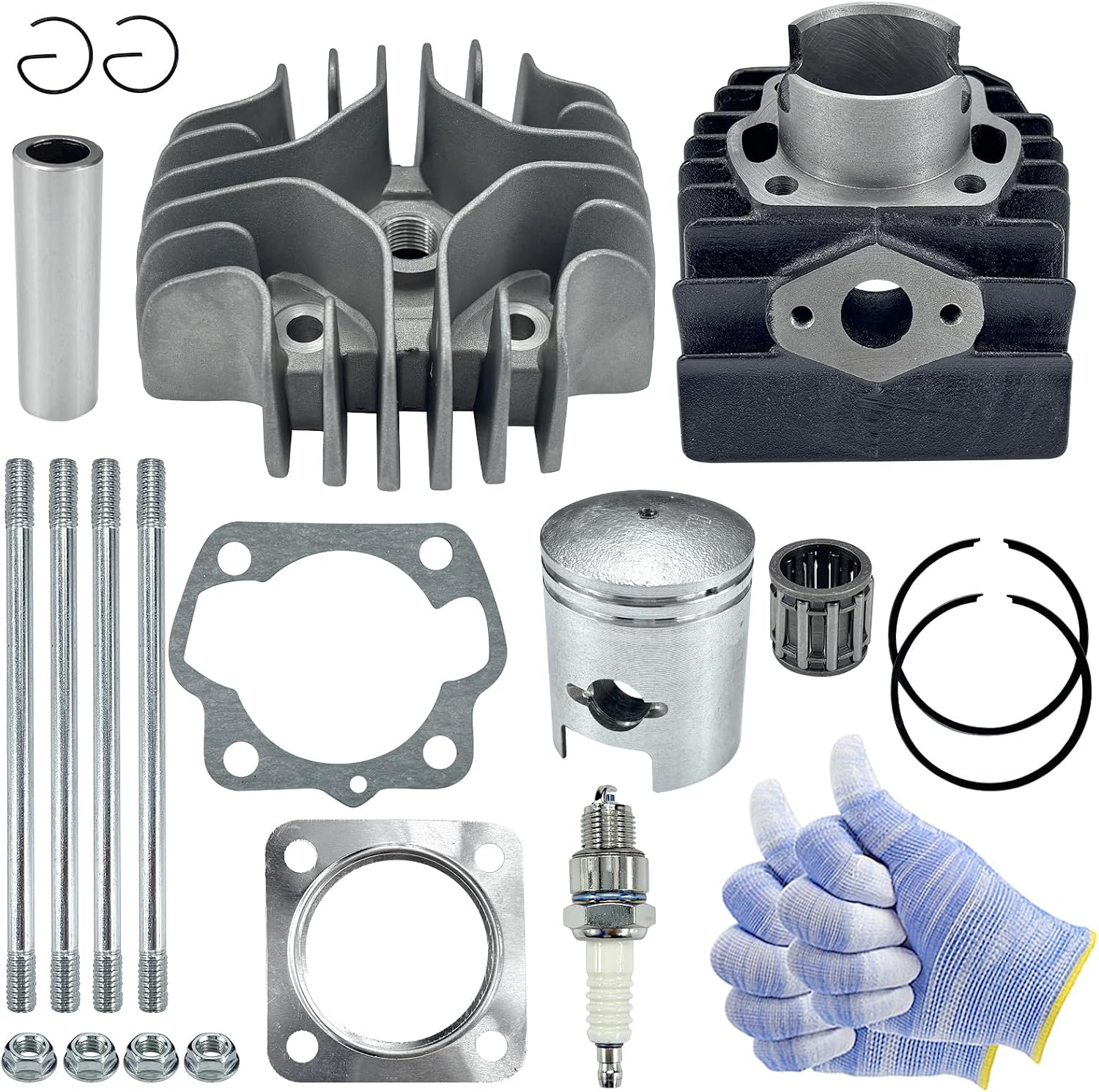 41mm 50cc Cylinder Head Top End Rebuild Kit for Suzuki LT50 JR50 LTA50 WZ50