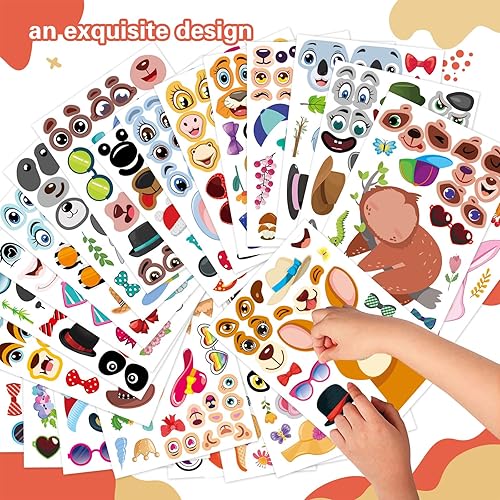 Miniatura 5 de 24 hojas de calcomanías para hacer tu propio animal, hojas de calcomanías para mezclar y combinar animales, calcomanías de animales para niños,