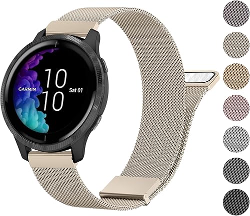 Miniatura 32 de Meliya Correa de metal compatible con Garmin Venu 2 Plus, Venu Sq, Venu y Vivoactive 3, correa de repuesto de acero inoxidable para Garmin Vivomove