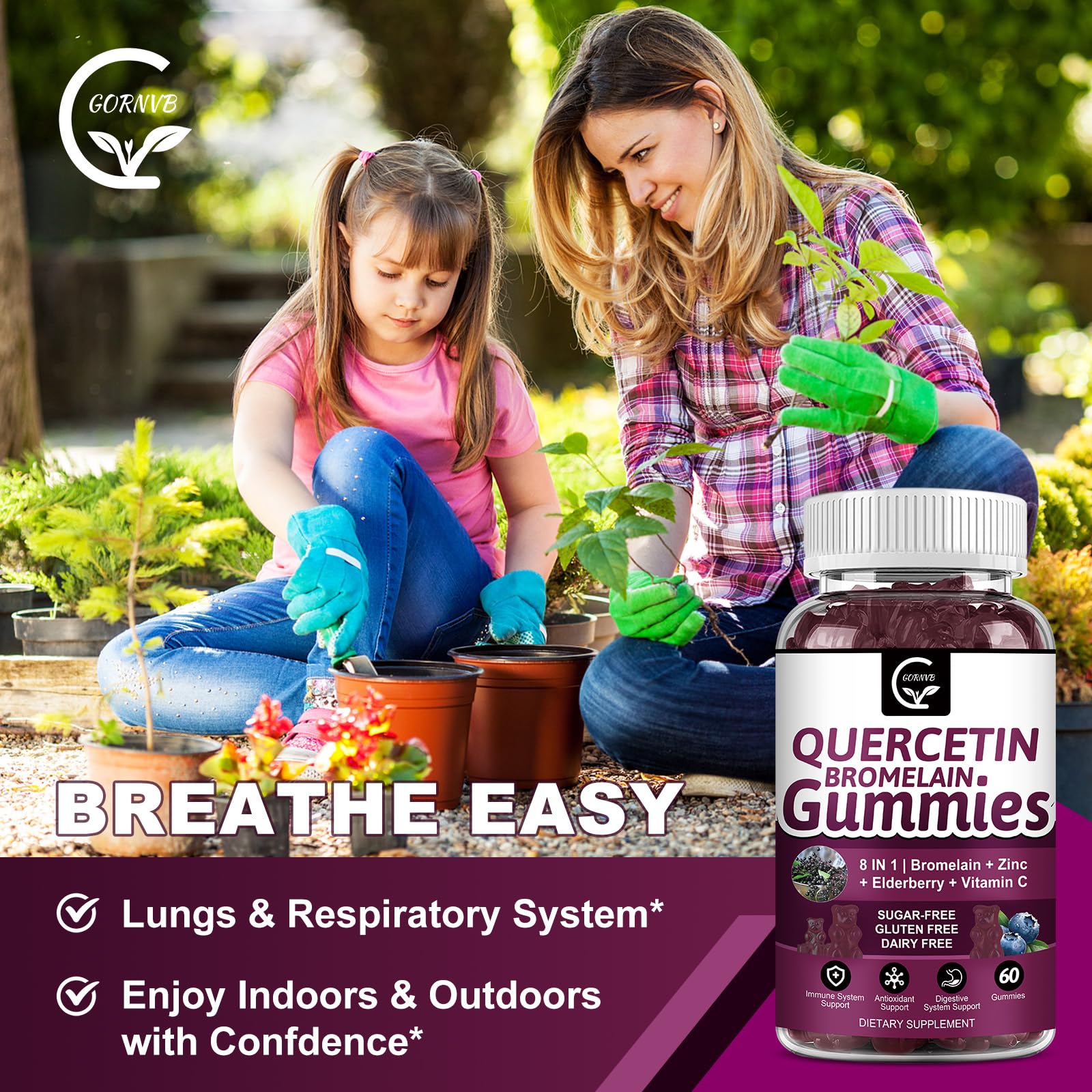 (2 Pack) Quercetin Gummies 1000mg with Bromelain Zinc Vitamin C,D3,K2 — Amazon image 7