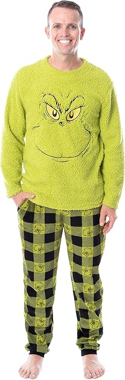 Dr. Seuss The Grinch Who Stole Christmas Matching Family Pajama Sets For Men, Women, Kids, Toddlers