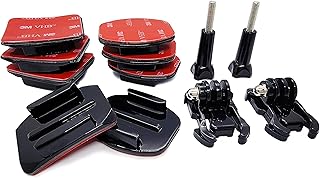 Helmet Mounts for GoPro,Flat Curved Helmet Adhesive Sticky Mounting with Buckle Attachment Accessories,Compatible with GoPro Hero 11, 10, 9, 8, 7, 6, 5, 4, Session, 3+, 3, 2, 1, Hero (2018), DJI