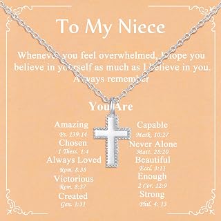 925 Sterling Silver Cross Necklace for Girls - Faith Cross Chain Necklaces for Kids Small Dainty Pendant Jewelry Gifts for Teenager, Easter First Communion Baptism Birthday