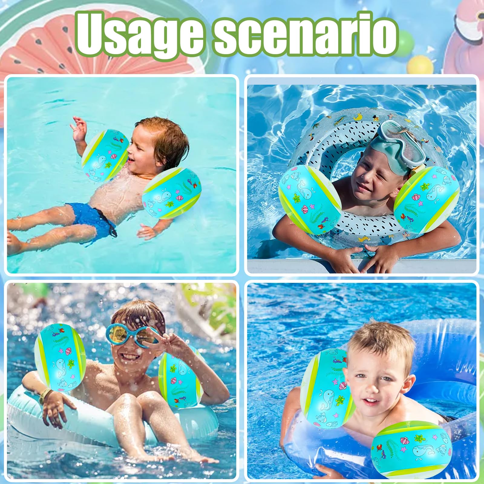 Braccioli Bambini,Swim Braccioli 3-6Anni,design elegante, modello di cartone animato per nuotare e allenarsi, Bracciolis per Adatti a bambiniss con Peso 11-30kg