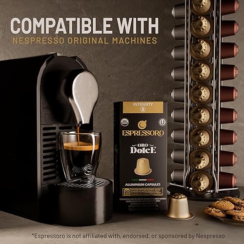 Miniatura 2 de Cápsulas de café orgánico compatibles con Nespresso  Espressoro DOLCE Paquete de 100 cápsulas de aluminio expreso compatibles con máquinas Nespresso