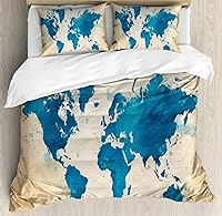 Vista 233 de Ambesonne Juego de funda de edredón de pesca, lubina de boca grande atrapando un bocado en espray de agua, imagen salvaje, juego de cama decorativo