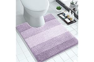 Yimobra Purple Plush U-Shaped Toilet Rug