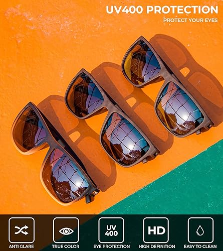 Miniatura 183 de Kaliyadi - Lentes de sol polarizados para hombre, ligeros, con protección ultravioleta, para conducir, pescar y jugar golf