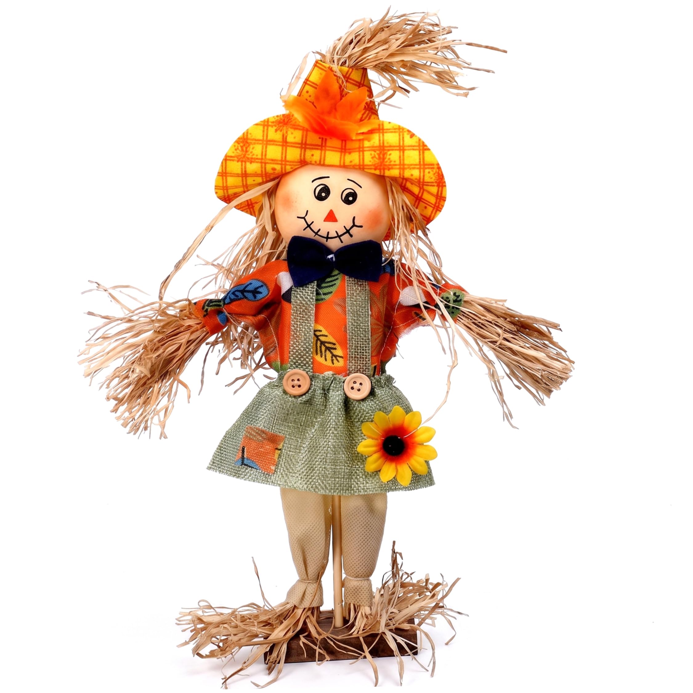 Apprelady Scarecrows 13.8in Harvest-themed Scarecrow Decor Orange