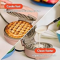 Vista 5 de bella Snack-n-Store Mini Waffle Maker, EverGood™ Ceramic Nonstick Coating, Cord Wrap, Ready Indicator Light & Cool Touch Handles, Stackable Design &