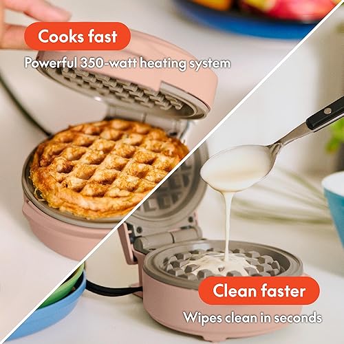 Miniatura 5 de bella Snack-n-Store Mini Waffle Maker, EverGood™ Ceramic Nonstick Coating, Cord Wrap, Ready Indicator Light & Cool Touch Handles, Stackable Design &