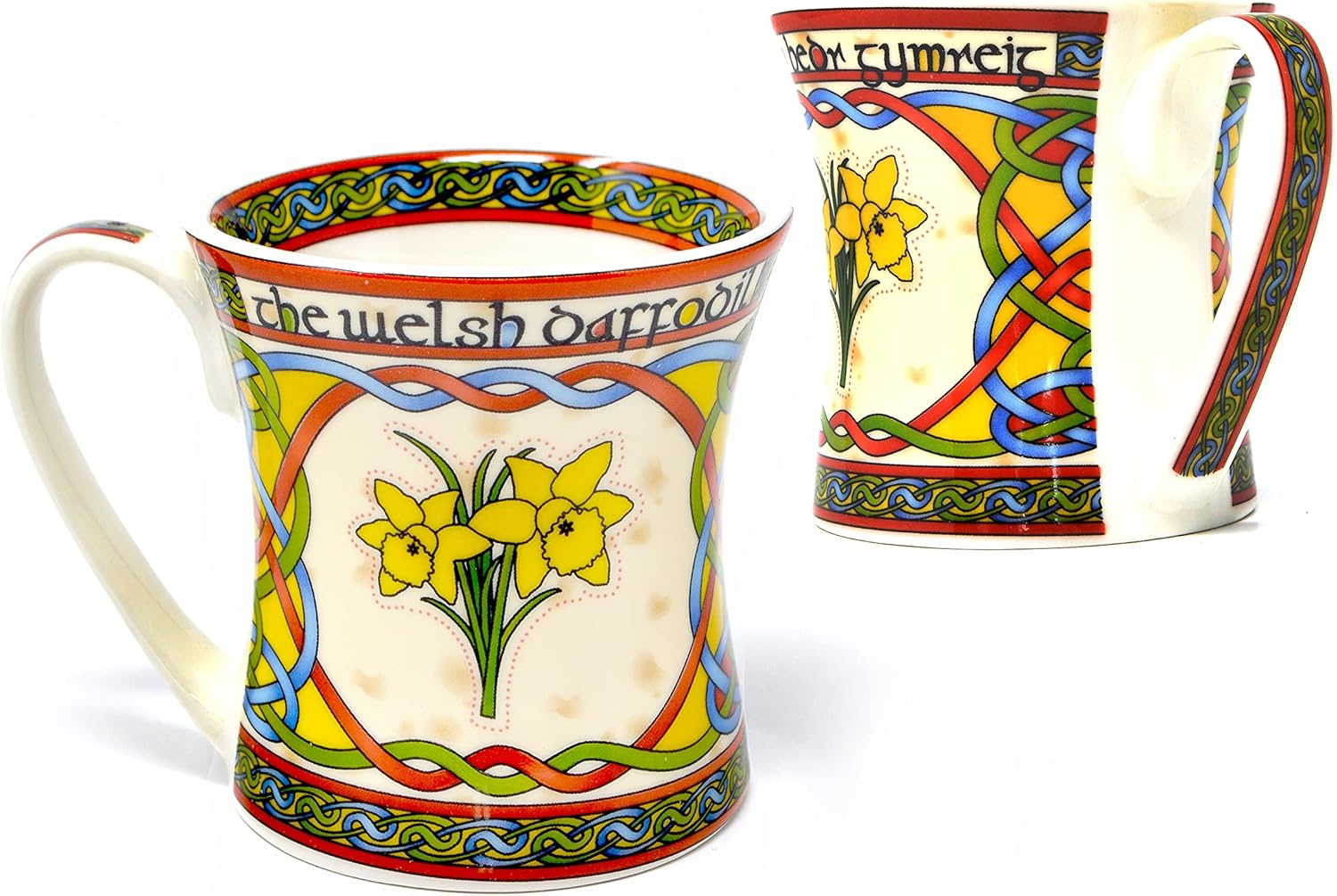 Set of 2 Welsh Daffodil Mug Bone China (Capacity 325ml/11fl oz)
