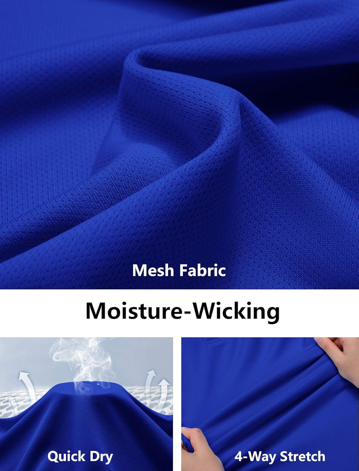 COOFANDY Mens Polo Shirts Short Sleeve Golf Shirt UPF50+ Moisture Wicking Quick Dry Collared Performance Polo Shirts for Men - Image 6