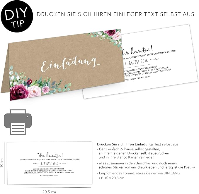 4 Einladungskarten 4 Umschlage Braun Hochzeit Taufe Einladung Original Kraftpapier Eukalyptus Rose Boho Kranz Rot Rosa Schwarz Grun Innenseiten Unbedruckt Hochzeitskarten Design Fioniony Amazon De Kuche Haushalt Wohnen