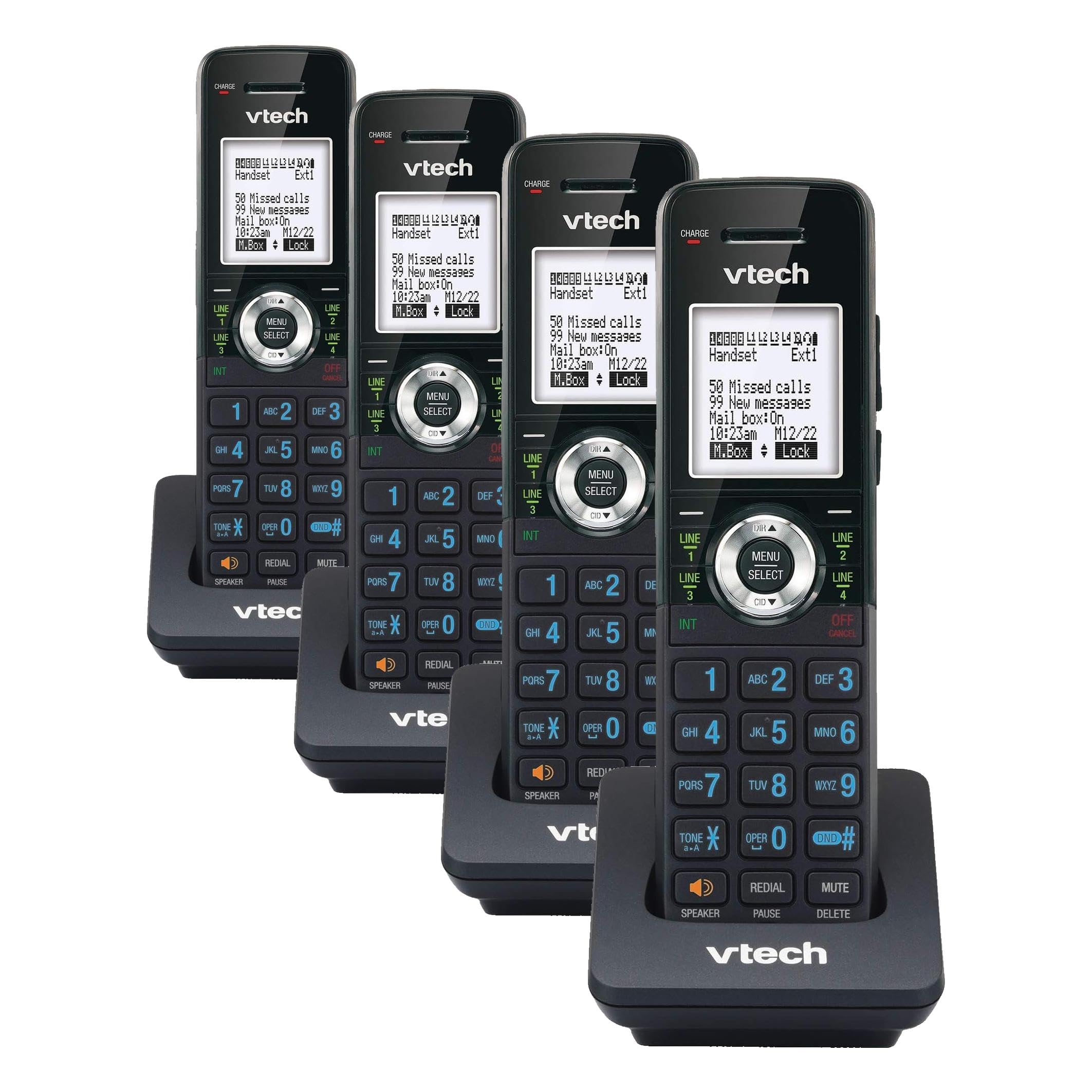 VTech Accessory Handset for VTech AM18447 Small Business System, Black (Pack of 4)
