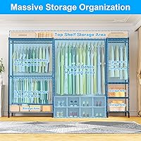 Vista 4 de Ulif Perchero E10 (Con Barra Colgante Extensible) Percheros Independientes para Colgar Ropa, Sistema Organizador de Armario Ajustable, Perchero