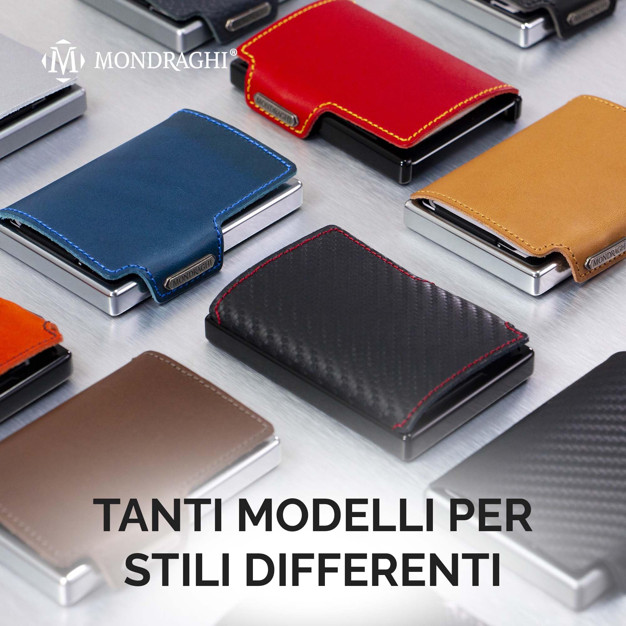 MONDRAGHI® - Mini Portafoglio Ultraleggero, Slim - Porta Carte di Credito Tessere Monete e Tag - Vera Pelle Piccolo e Tascabile - EVOLUTION (Brown)