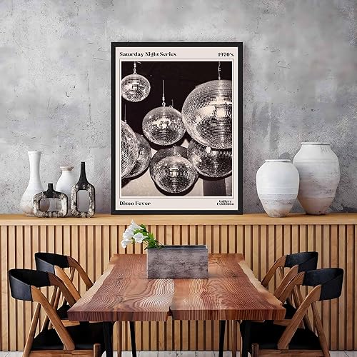 Miniatura 4 de Arte de pared en blanco y negro de moda retro de los años 70, Saturday Night Disco Fever Magazine, póster de revista Funky Feminist Bar Cart