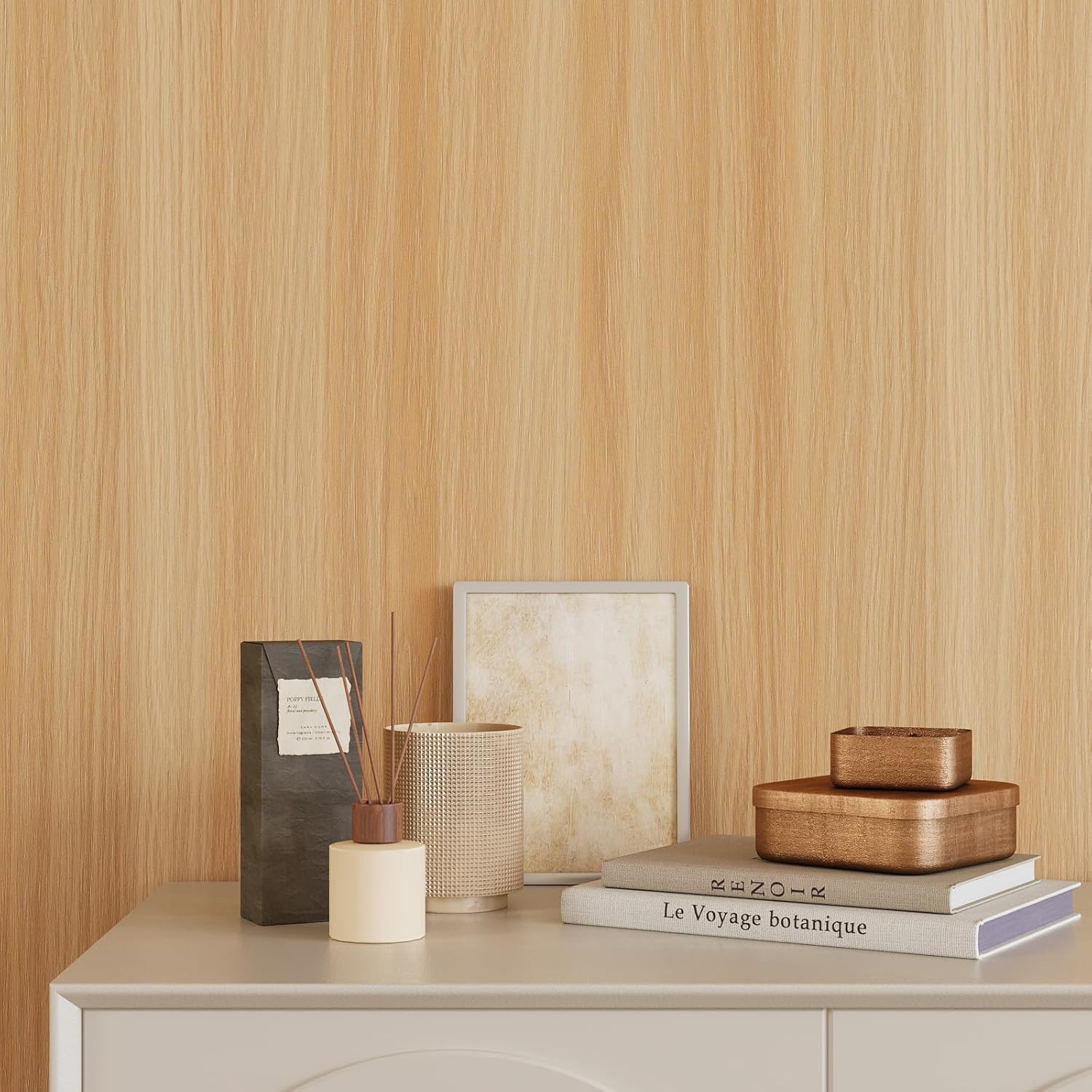 VEELIKE Natural Beech Wood Contact Paper for Countertops Wood Peel and Stick Wallpaper Waterproof Countertop Contact Paper 15.7''x354'' Self Adhesive Thick Woodgrain Cabinets Vinyl Wrap for Kitchen