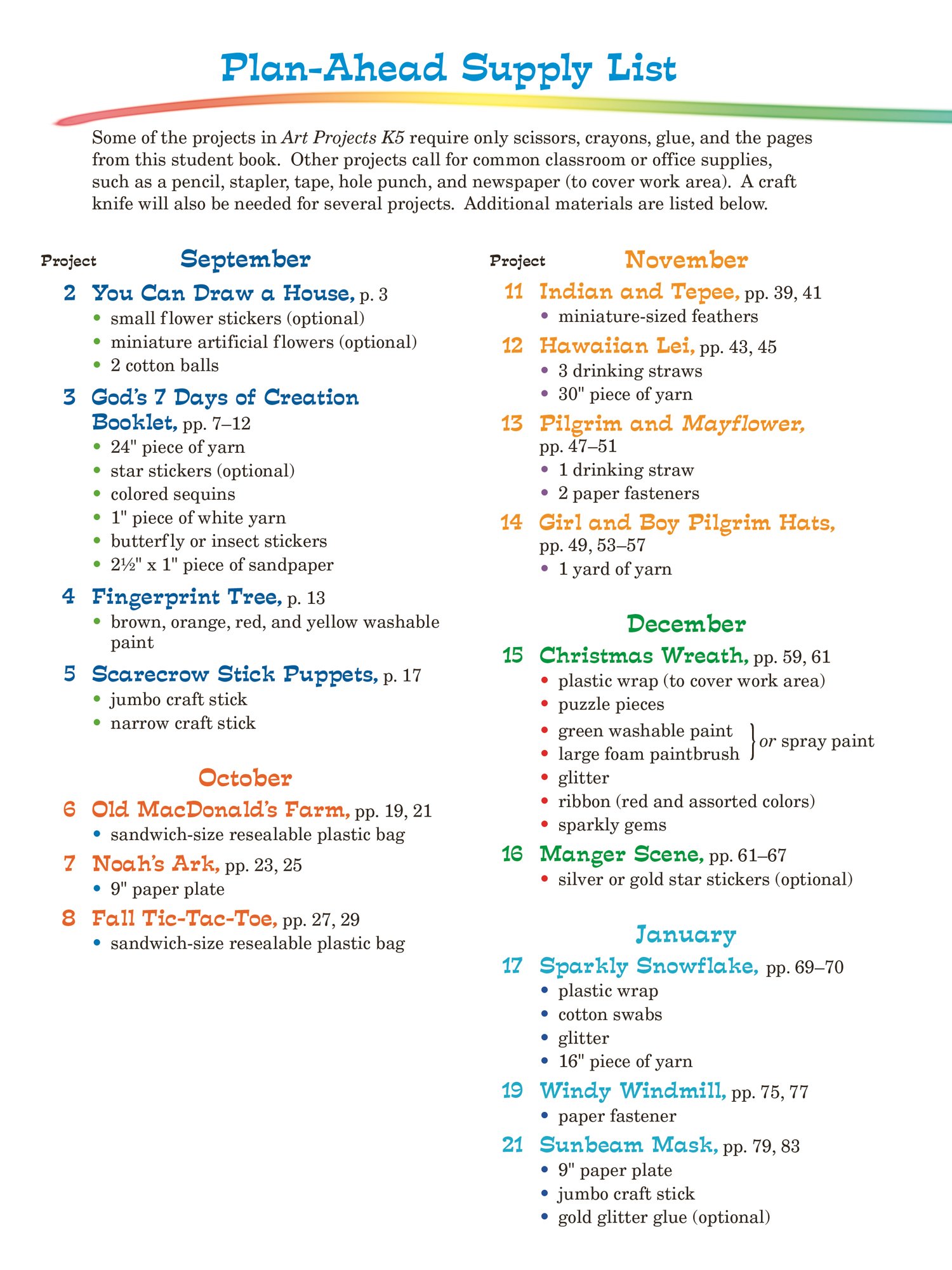 Art Projects K5 - Abeka 5 Year Old Kindergarten Art and Craft Book - Image 4