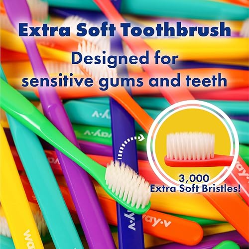 Miniatura 2 de Recambio de cepillo de dientes extrasuave para adultos, encías y dientes sensibles con cubiertas individuales para la cabeza, 7 cepillos de dientes