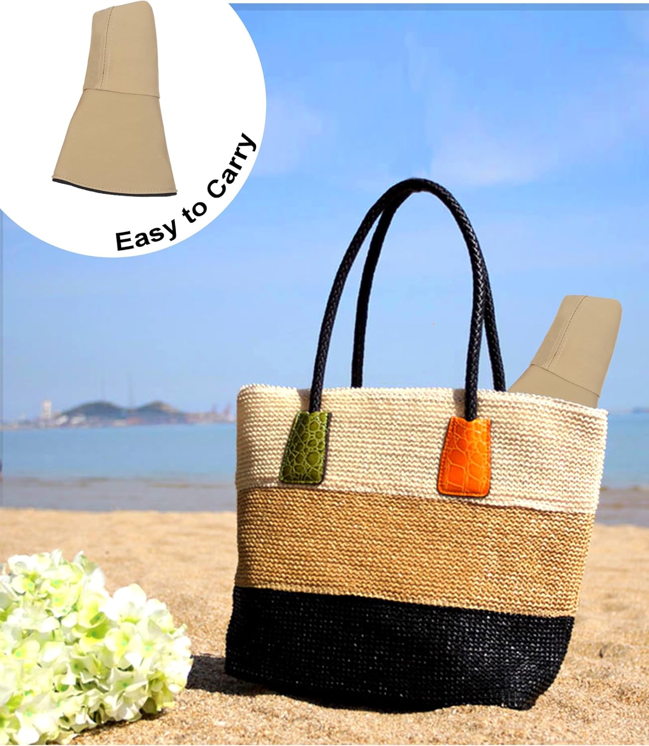 Women Sun Bucket Hat Ponytail Hole with Bow Tie Waterproof Ultra Wide Brim Beach Hat UV Protection UPF 50+ - Image 9