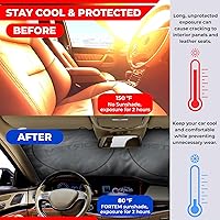 Vista 3 de FORTEM Organizador de maletero de coche (3 compartimentos, negro) + parasol grande para parabrisas