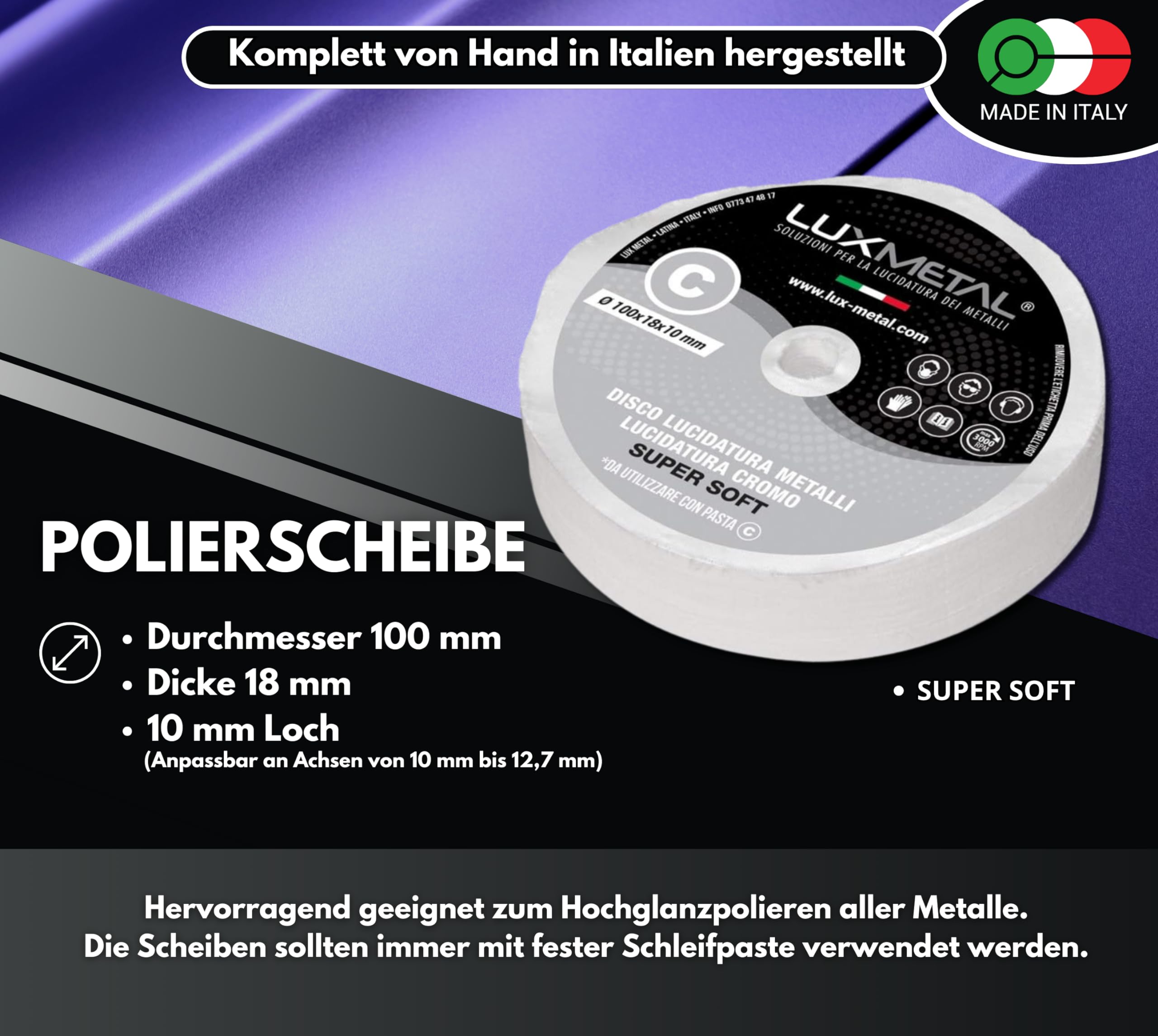 Lux Metal - Polierscheibe 100 mm Baumwolle Sisal grob für schleifbock doppelschleifer bohrmaschine akkuschrauber Polierscheiben Zum Polieren Metall wie Aluminium,Chrom Edelstahl, für Polierpaste Lux Metal - Polierscheibe 100 mm Baumwolle Sisal grob für schleifbock doppelschleifer bohrmaschine akkuschrauber Polierscheiben Zum Polieren Metall wie Aluminium,Chrom Edelstahl, für Polierpaste