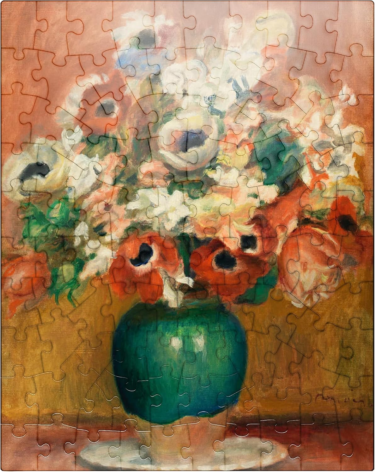MyPuzzle Flowers (Fleurs) 1885 By Pierre-Auguste Renoir - Premium 500 Piece Jigsaw Puzzle for Adults