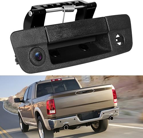 Tailgate Handle Backup Camera Compatible with 2009-2017 Dodge Ram 1500 2500 3500, Waterproof 140° Wide Angle 720P HD Night Vision Rear View Camera
