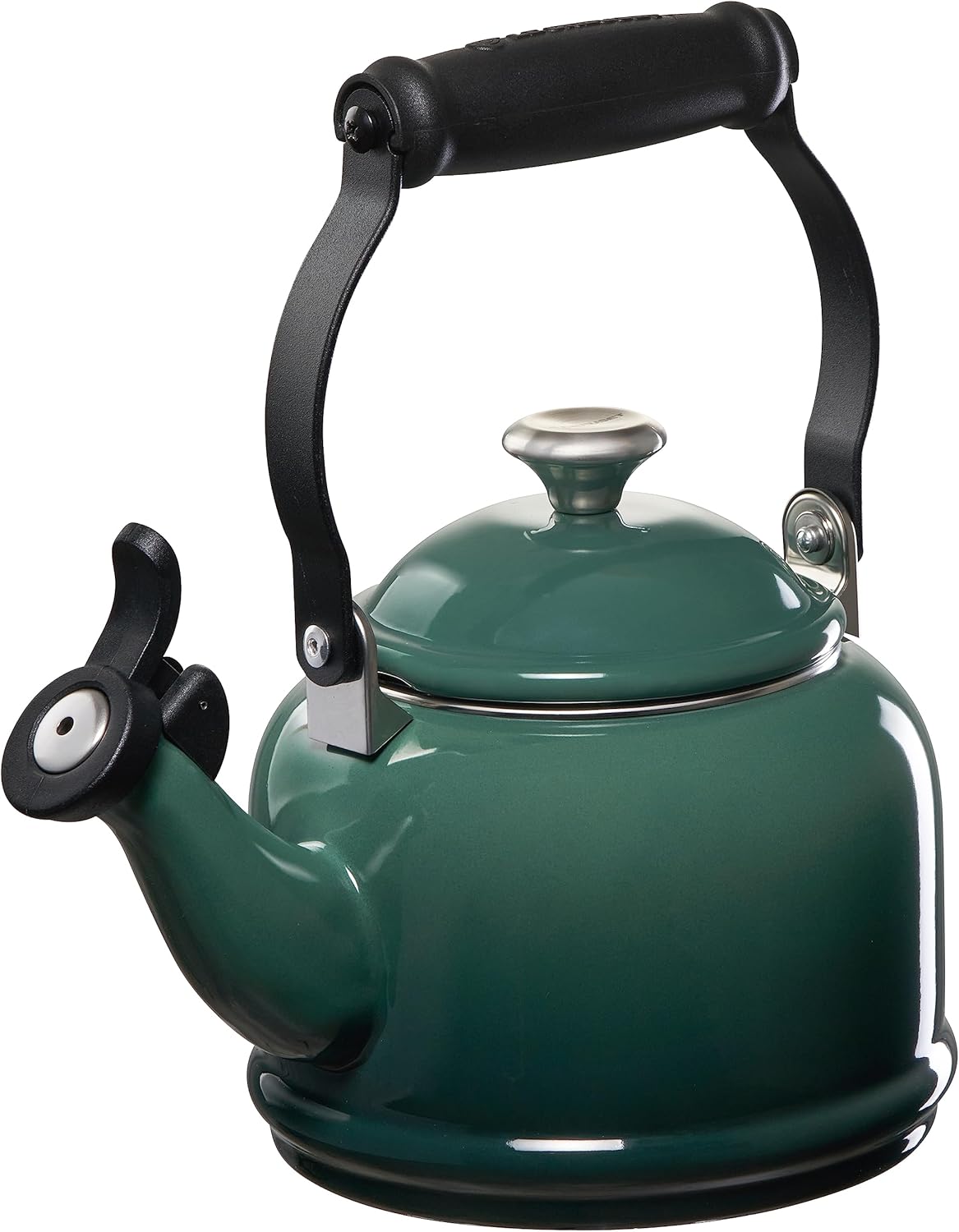 Le Creuset Enamel On Steel Demi Kettle with Metal Finishes & Stoneware Set of 2 Mugs, 1.25 qt. Kettle & (2) 14 oz. Mugs, Artichaut