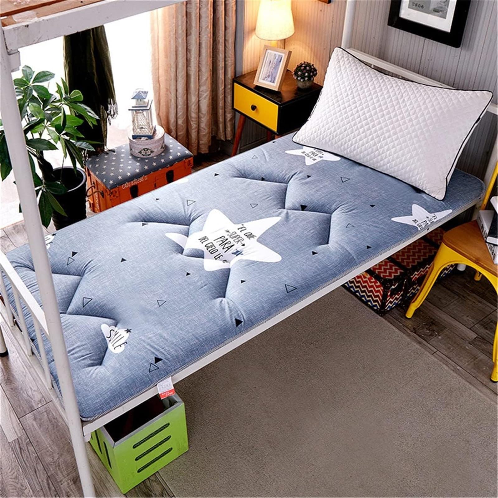 Podwijany materac do akademika, japoński materac futon, materac podłogowy, mata do spania, składany materac, tatami, przenośny materac kempingowy, piankowa podkładka z pamięcią (P, 90 x 200 cm)