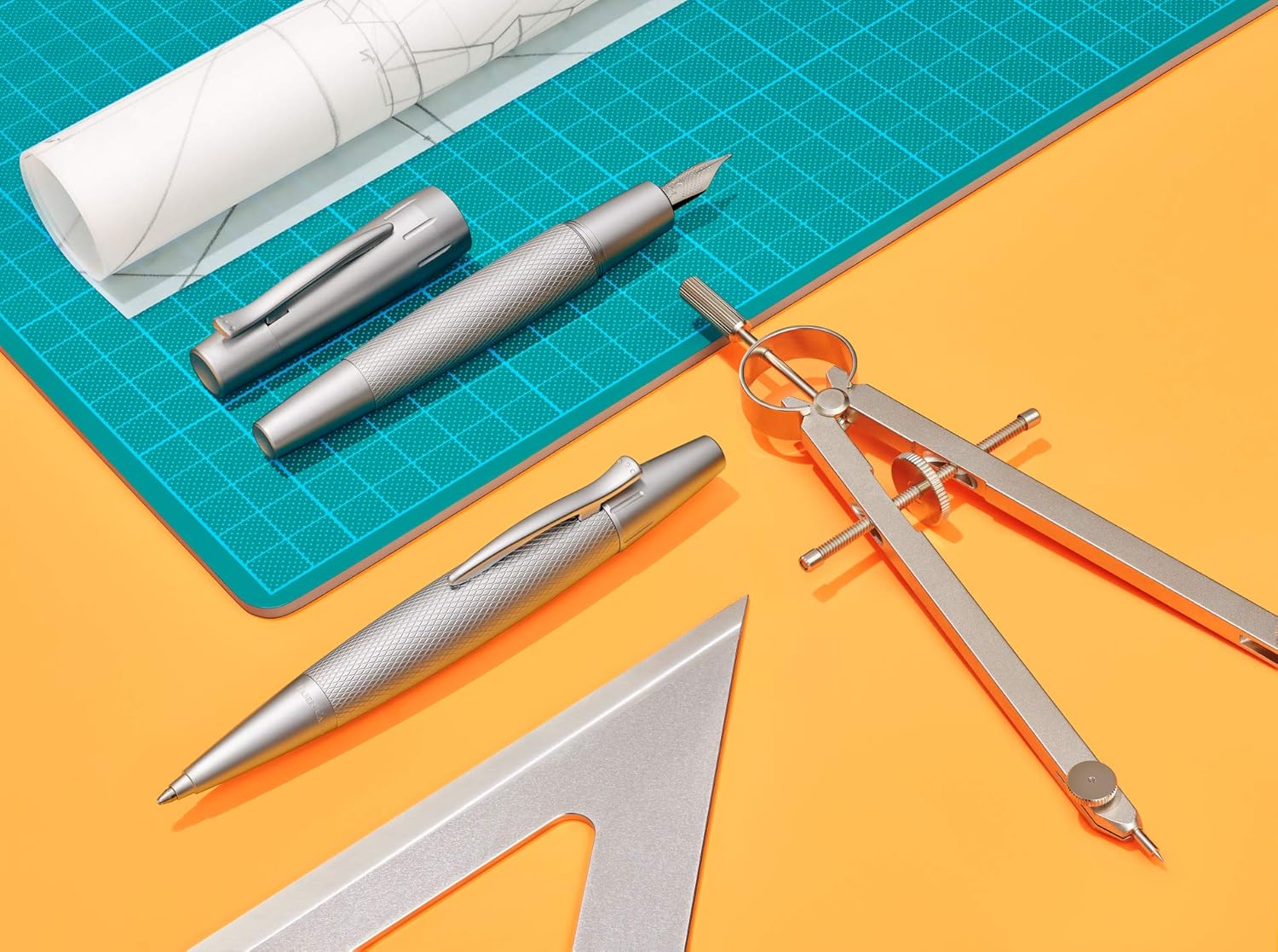 Faber-Castell e-motion Fountain Pen, Pure Silver - Extra Fine