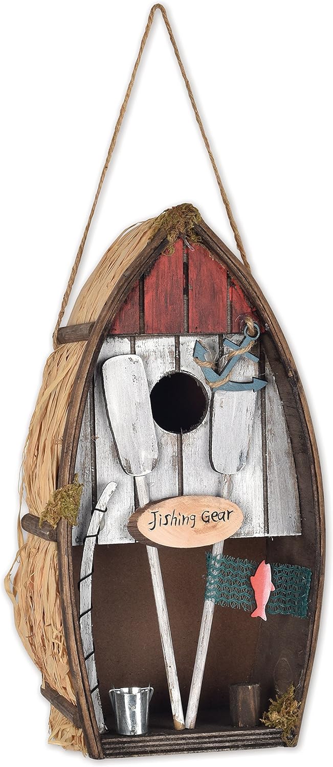 Sunset Vista Designs Welcome to The Woods Decorative Birdhouse, Moon Camper Trailer