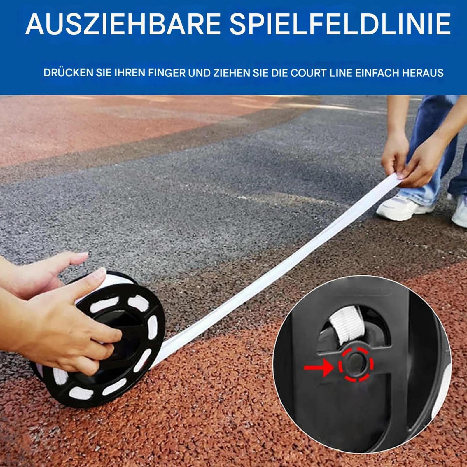 Pickleball Linien Klar Stabil Tragbar | Tennis Begrenzungsmarker für Rasen, Gras, Hinterhof, Park, Einfahrt, Terrasse, Gehweg, Beton, Asphalt, Hartboden,
