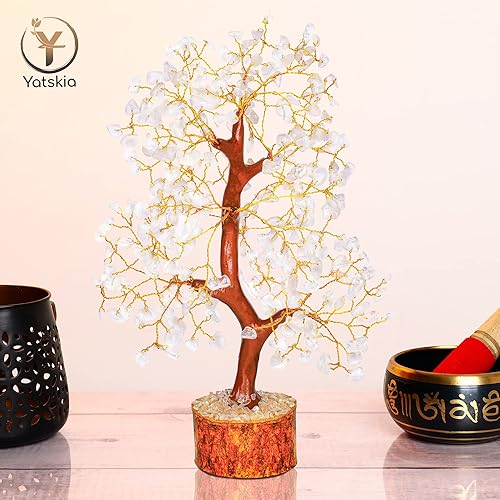 Miniatura 6 de YATSKIA Cuarzo transparente  Árbol de chakras, árbol de piedras preciosas, piedra curativa de cuarzo transparente, árbol de cristal para energía