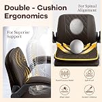 AreShark Cross Legged Office Chair: ADHD Criss Cross Desk Chair with Wheels & Stretchable Rotating Footrest - Height Adjustable Wide Yoga Kneeling Meditation Chair with Flip-up Armrests Back Support