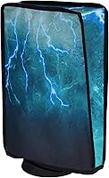 Vista 1 de PlayVital Dust Cover for PS5, Waterproof Console Cover, Soft Nylon, Compatible with Digital & Disc Edition - Green Storm Thunder