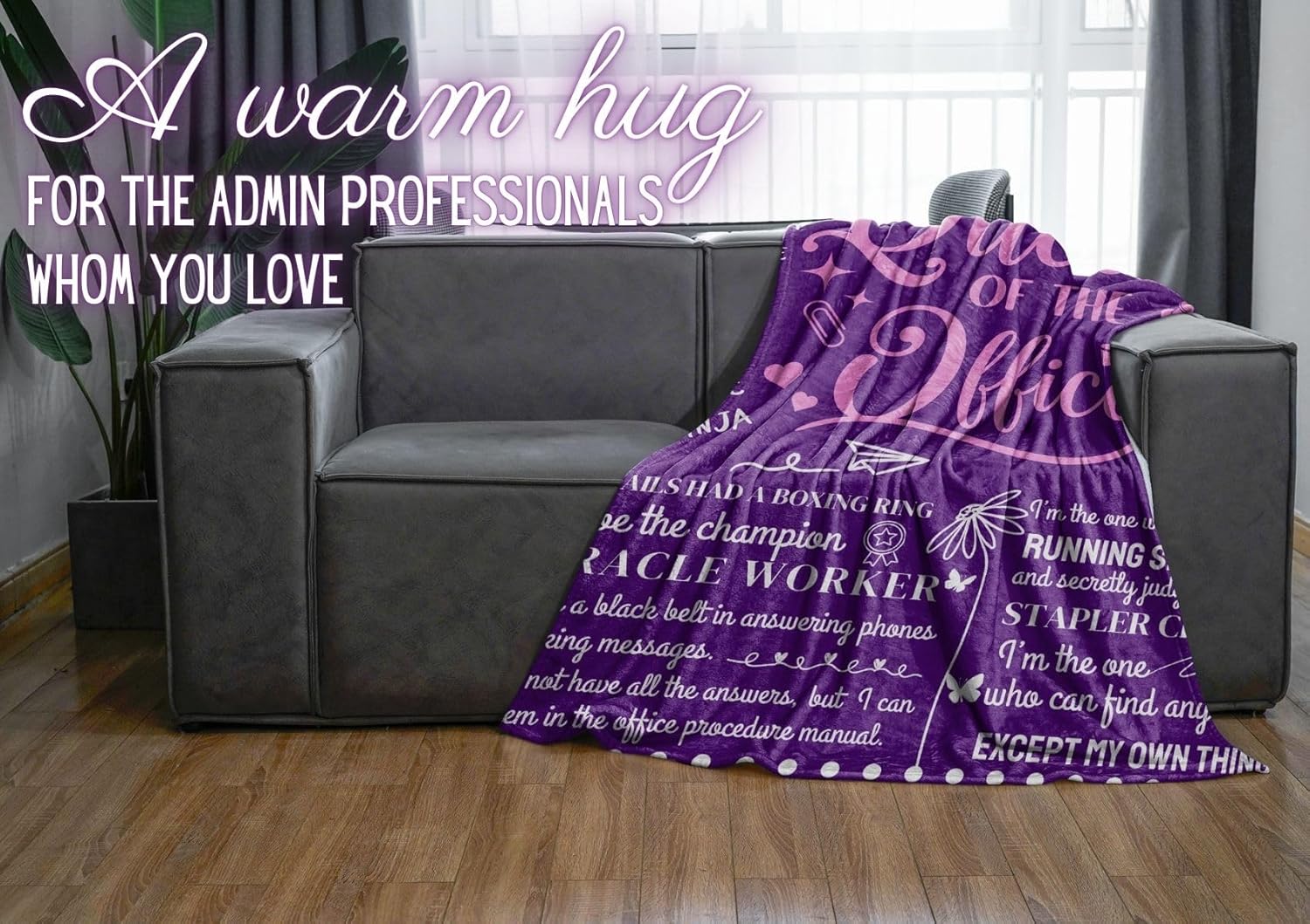 InnoBeta Administrative Assistant Gifts for Women Bed Flannel Plush Blanket (50"x 65"), Funny Admin Assistant Secretary Office Gifts, Funny Office Work Tools for Administrative Professionals - Best - Image 6