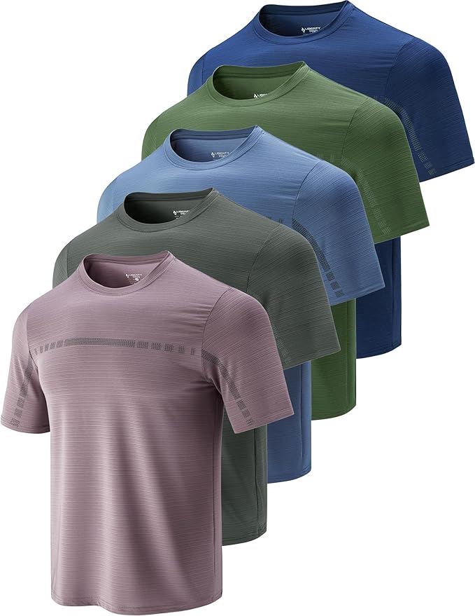 Top-Rated Workout Shirts for Your Gym Routine 4 5 Pack Men’s Active Quick Dry Crew Neck T Shirts | Athletic Running Gym Workout Short Sleeve Tee Tops Bulk