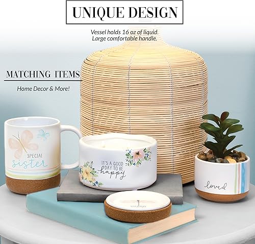 Miniatura 4 de Pavilion - Taza de café de 16 onzas, 16.0 fl oz, taza de té, a rayas, fondo esmaltado, acuarela, mejor amiga, amiga, mamá, abuela, hermana, hija,