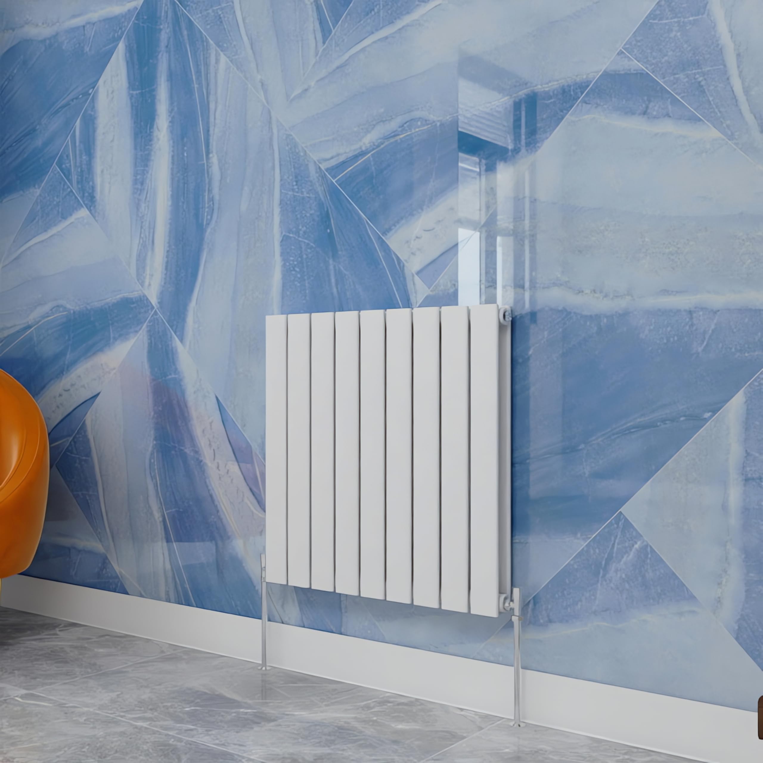 Simple Bathrooms White Central Heating Radiator,600X612mm Horizontal Flat Double Panel Column Energy-Efficient For Morden Multi-Scene