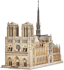 CubicFun 3D Puzzles for Adults - Large Notre Dame de Paris 3D Puzzle - Half-Opening Architecture, Enjoy Interior Views - Anniversary, Puzzle 293 Pieces