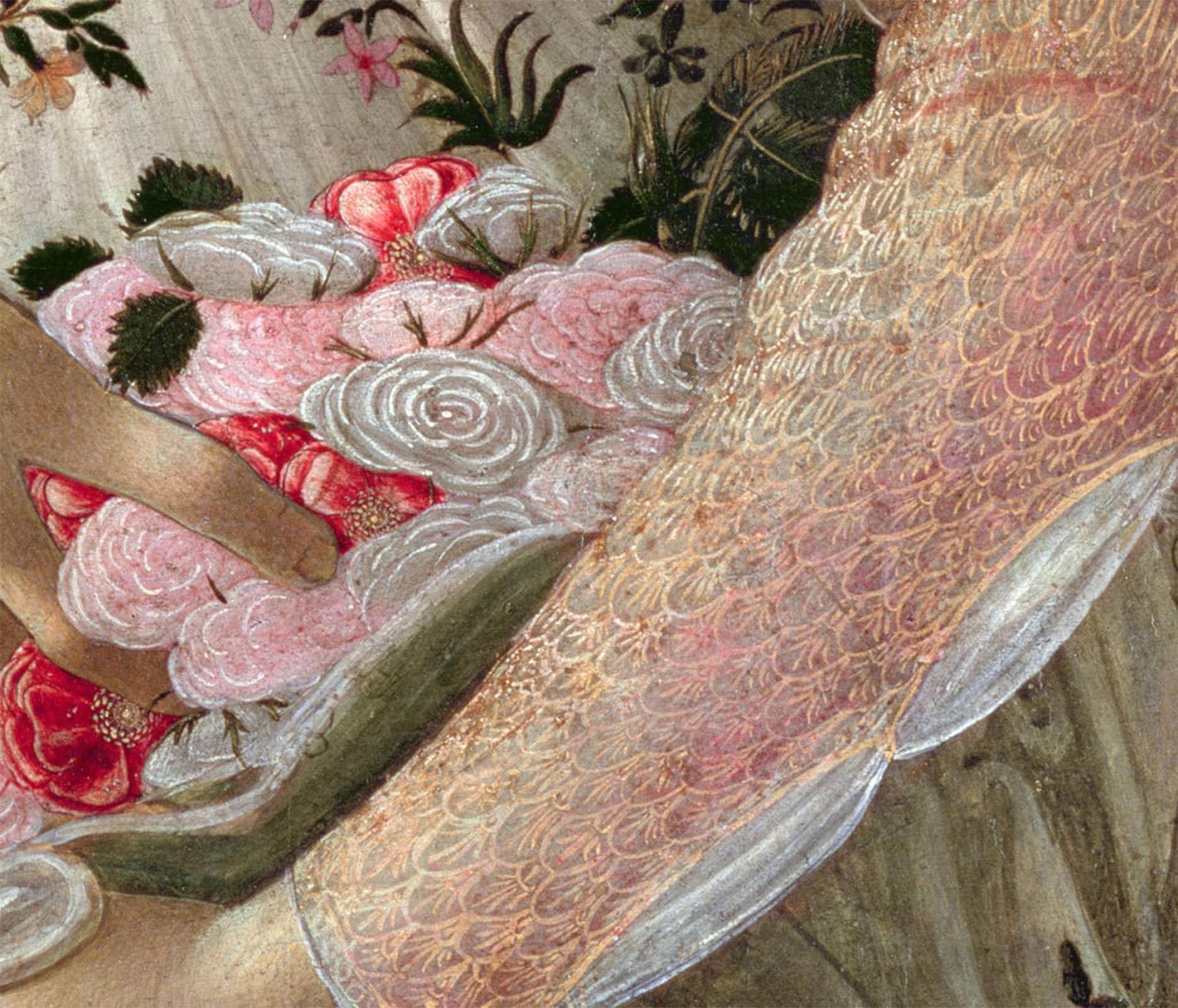 SERENDIPITP Vintage Picture Print on Canvas Wall Art Poster Spring tempera on detail of by Sandro Botticelli Artwork Print Poster for Wall Decor 60x90cm