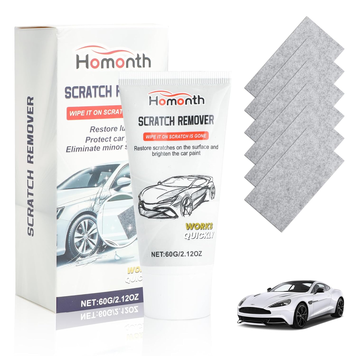 Nano Sparkle Cloth Car Scratch Remover, 7 Pcs Vehicles Scratches Repair Kits, Easy-to-Use Magic Nanosparkle Wipes for Cars Scuff Removal