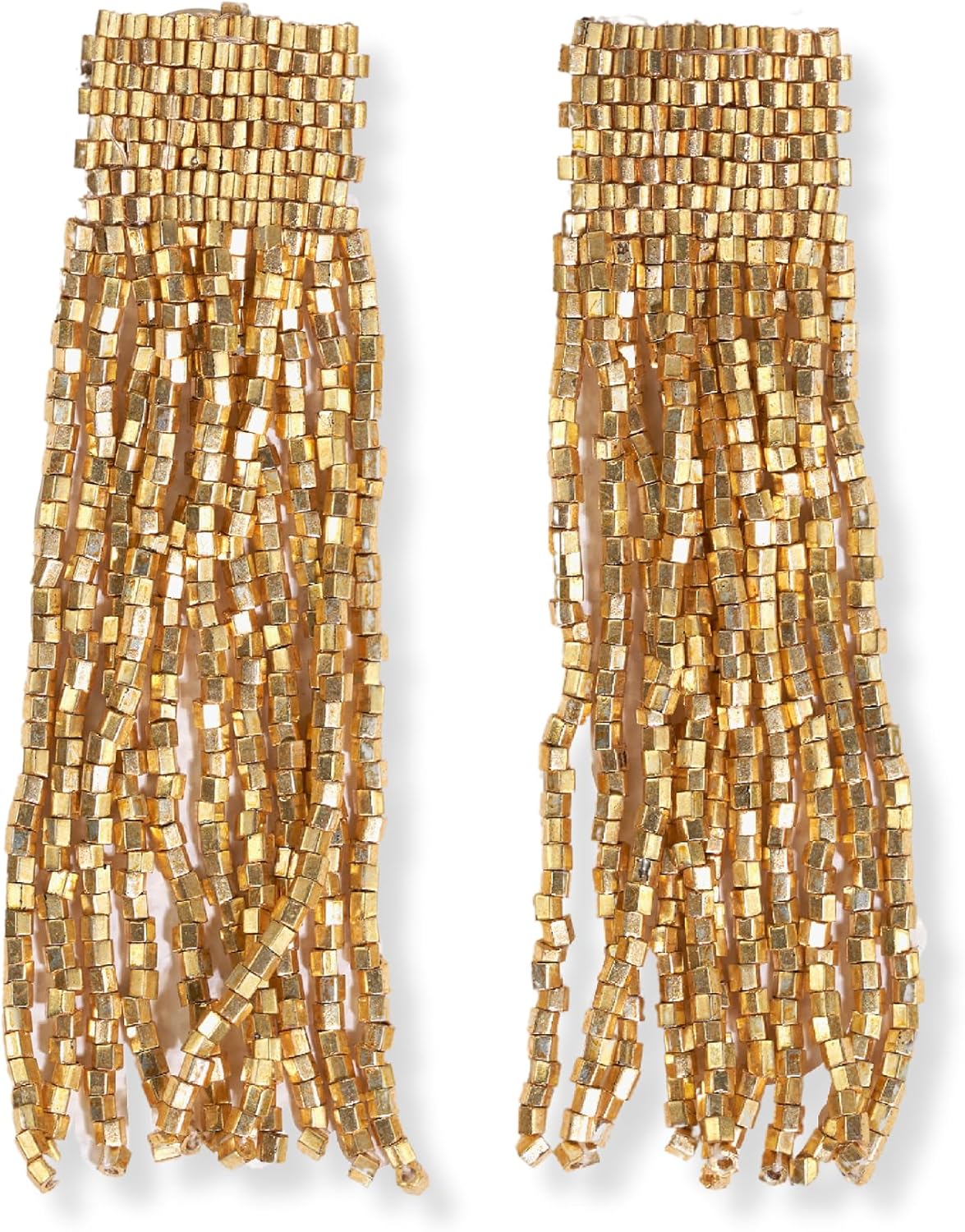 INK+ALLOY Beaded Earrings for Women Dangling, Marilyn Luxe Seed Bead Fringe Tassel Earrings, Hypoallergenic Handmade Jewelry for the Modern Bohemian, 2.25-Inch Length