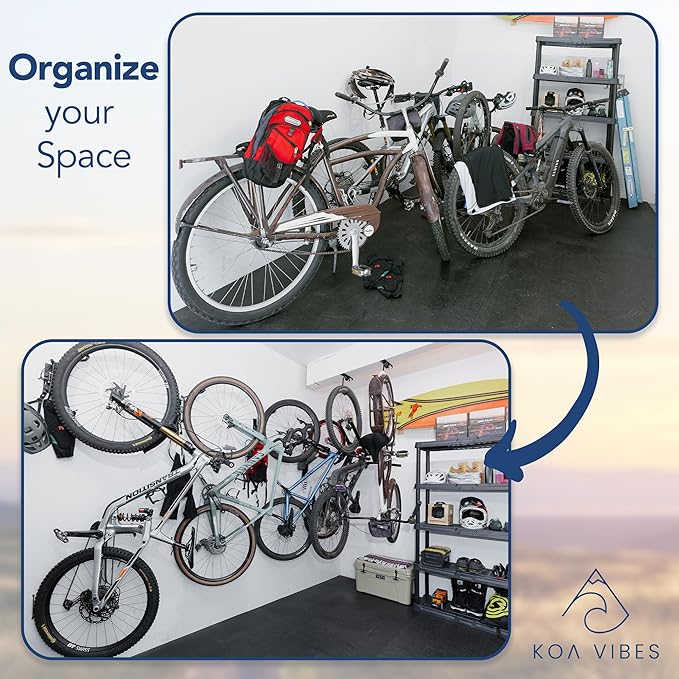 Soporte Giratorio de Pared para Bicicletas con Ganchos, 1 Paquete miniatura 6